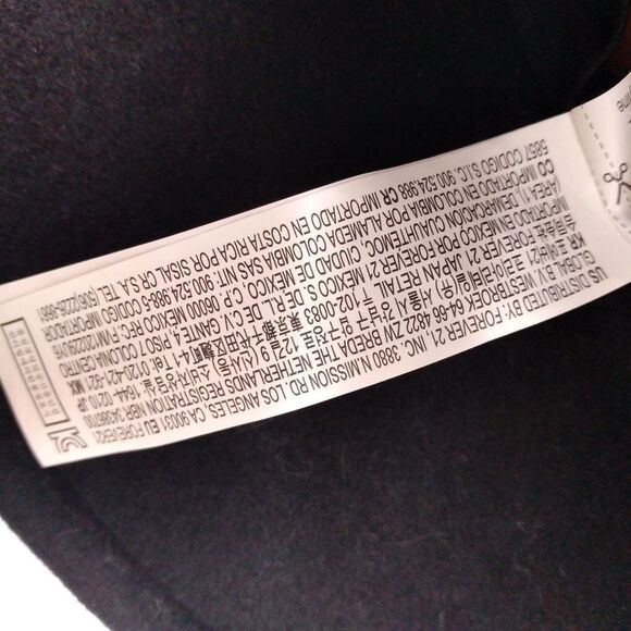 black wool felt fedora hat with black and white braided belt band - Picture 6 of 8